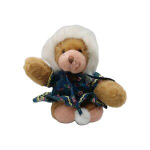 Ace Alaska Plush Teddy Bear Wearing Blue Coat 7" Sitting Stuffed Animal